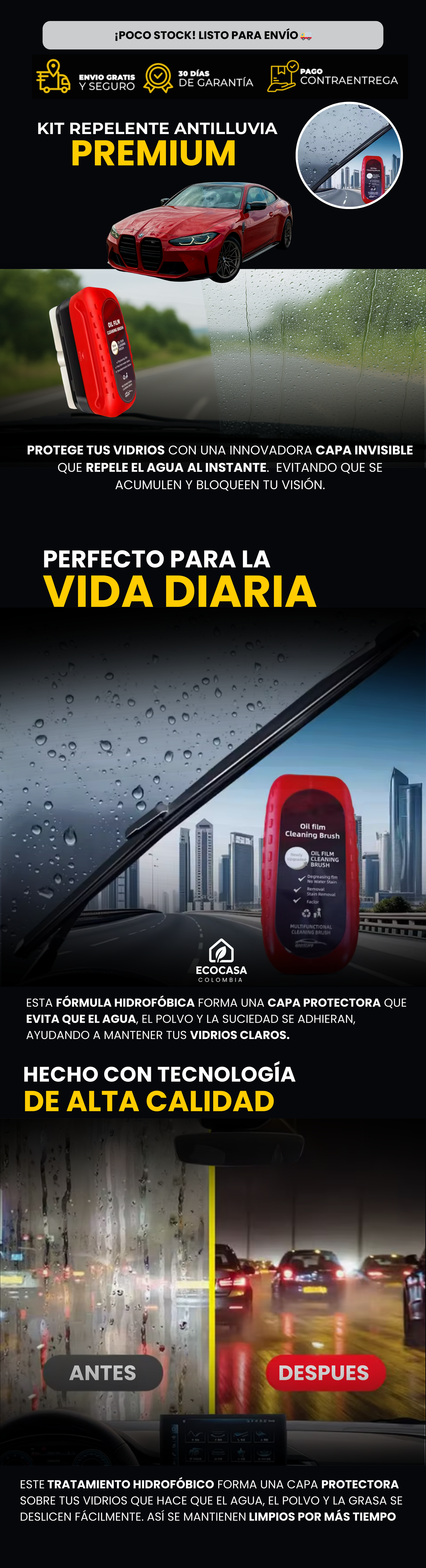 AntiLluvia; repele el agua al instante