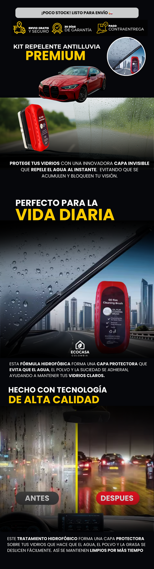AntiLluvia; repele el agua al instante